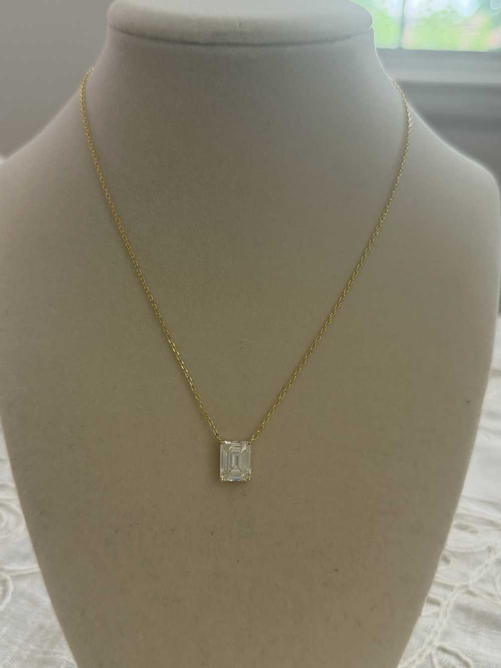 Emerald Solitaire CZ Necklace